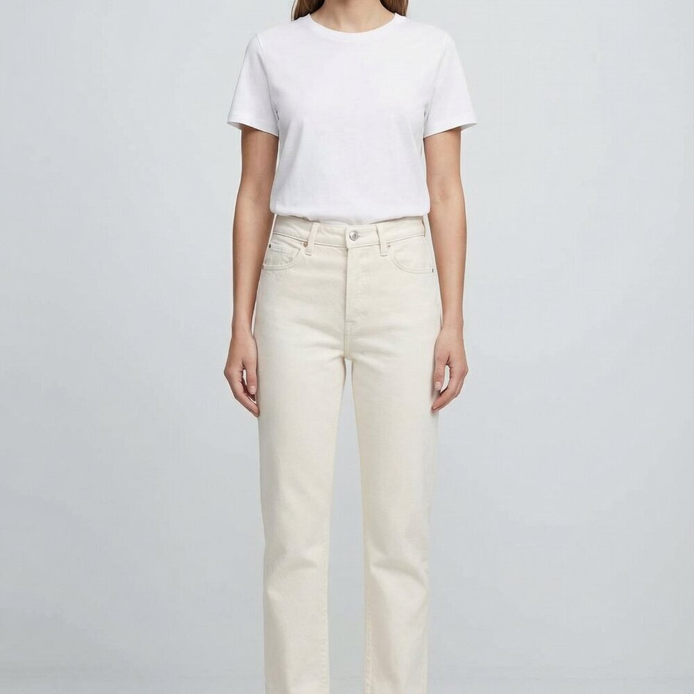 NWT - MNG by Mango Selection - Straight Leg Ecru/Cream Size 4